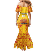 Papua New Guinea Rugby Custom Family Matching Mermaid Dress and Hawaiian Shirt Kumul Pride Go Champions LT05 - Polynesian Pride