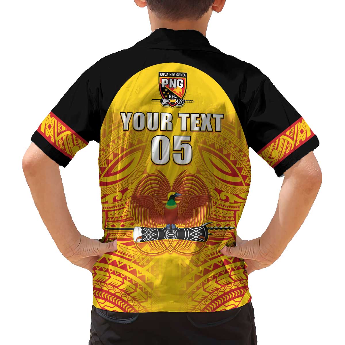 Papua New Guinea Rugby Custom Family Matching Off The Shoulder Long Sleeve Dress and Hawaiian Shirt Kumul Pride Go Champions LT05 - Polynesian Pride