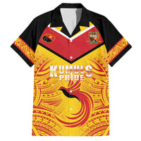 Papua New Guinea Rugby Custom Family Matching Puletasi and Hawaiian Shirt Kumul Pride Go Champions LT05 Dad's Shirt - Short Sleeve Yellow - Polynesian Pride