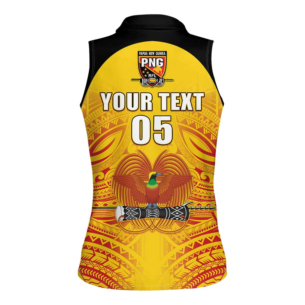 Papua New Guinea Rugby Custom Women Sleeveless Polo Shirt Kumul Pride Go Champions LT05 - Polynesian Pride