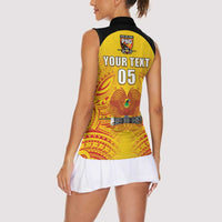 Papua New Guinea Rugby Custom Women Sleeveless Polo Shirt Kumul Pride Go Champions LT05 - Polynesian Pride