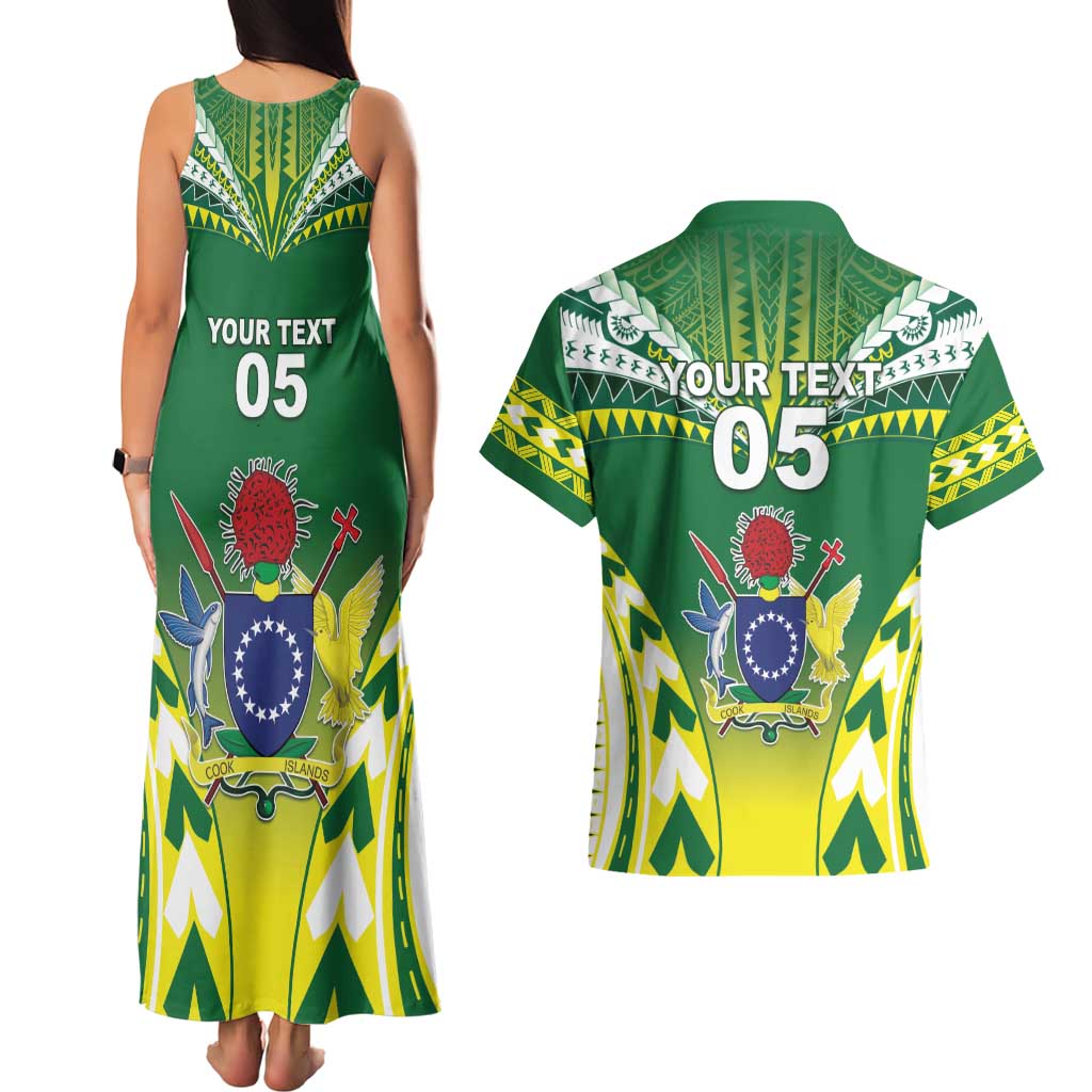 Cook Islands Rugby Custom Couples Matching Tank Maxi Dress and Hawaiian Shirt The Kukis Go Champions LT05 - Polynesian Pride
