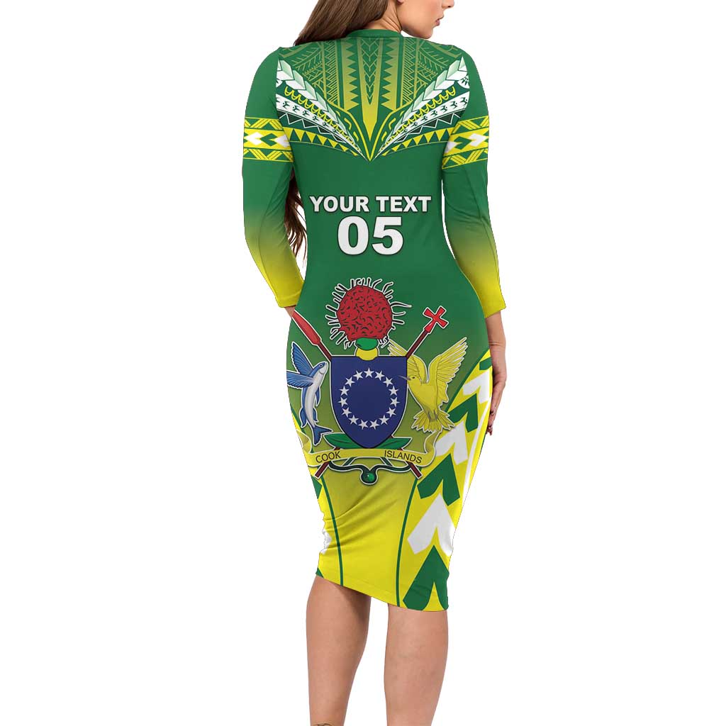 Cook Islands Rugby Custom Family Matching Long Sleeve Bodycon Dress and Hawaiian Shirt The Kukis Go Champions LT05 - Polynesian Pride