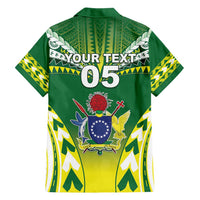 Cook Islands Rugby Custom Family Matching Off Shoulder Short Dress and Hawaiian Shirt The Kukis Go Champions LT05 - Polynesian Pride