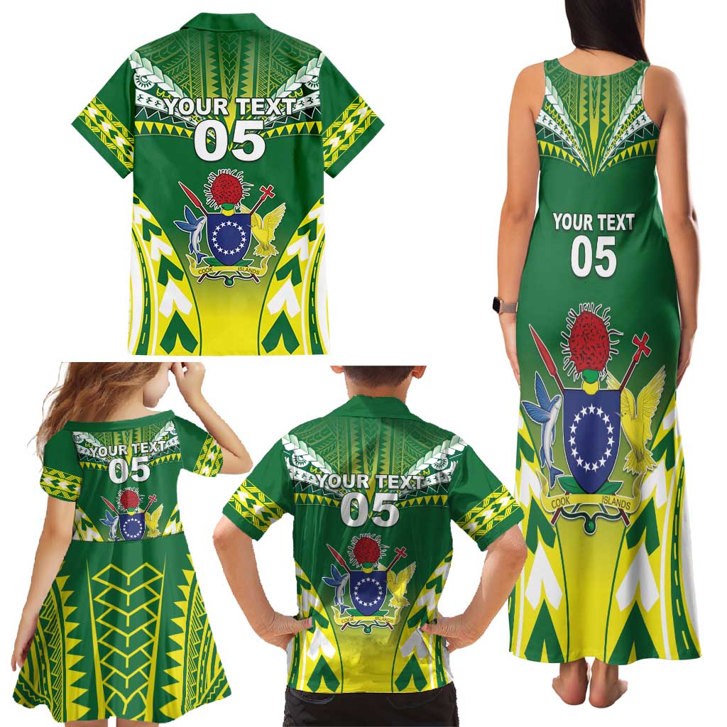 Cook Islands Rugby Custom Family Matching Tank Maxi Dress and Hawaiian Shirt The Kukis Go Champions LT05 - Polynesian Pride