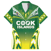 Cook Islands Rugby Custom Family Matching Tank Maxi Dress and Hawaiian Shirt The Kukis Go Champions LT05 Dad's Shirt - Short Sleeve Green - Polynesian Pride