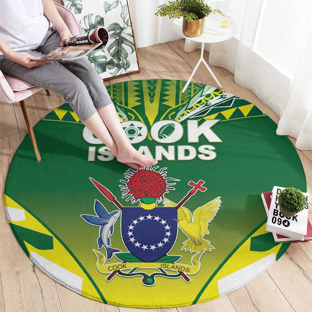 Cook Islands Rugby Round Carpet The Kukis Go Champions LT05 - Polynesian Pride