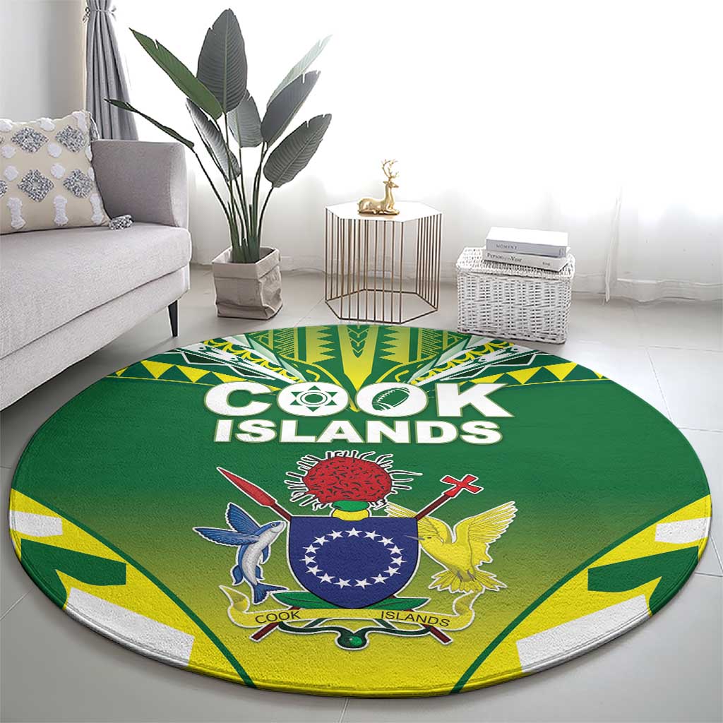 Cook Islands Rugby Round Carpet The Kukis Go Champions LT05 - Polynesian Pride