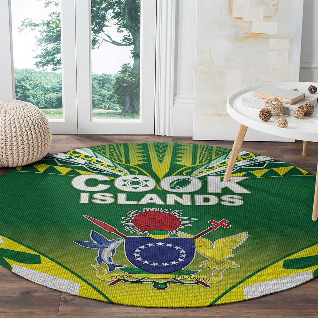 Cook Islands Rugby Round Carpet The Kukis Go Champions LT05 - Polynesian Pride