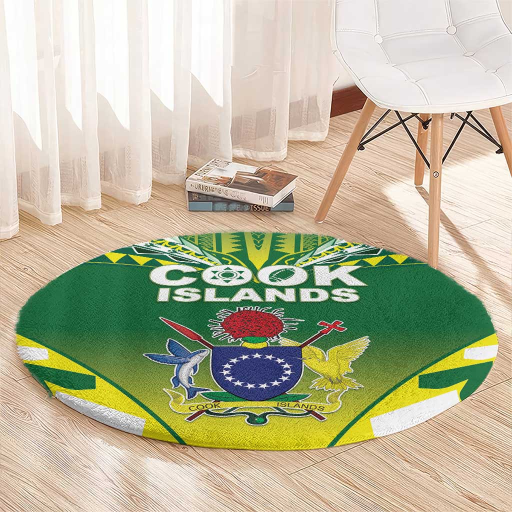 Cook Islands Rugby Round Carpet The Kukis Go Champions LT05 - Polynesian Pride
