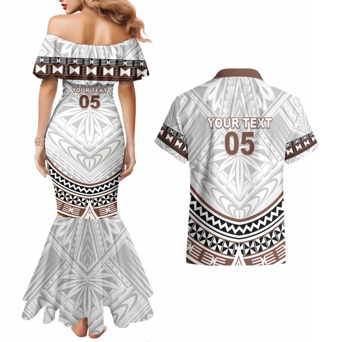 Fiji Rugby Custom Couples Matching Mermaid Dress and Hawaiian Shirt Fijian Bati Go Champions LT05 - Polynesian Pride