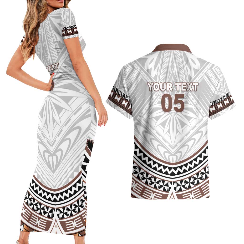 Fiji Rugby Custom Couples Matching Short Sleeve Bodycon Dress and Hawaiian Shirt Fijian Bati Go Champions LT05 - Polynesian Pride