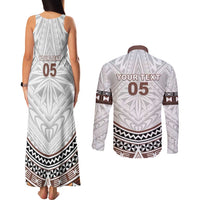 Fiji Rugby Custom Couples Matching Tank Maxi Dress and Long Sleeve Button Shirt Fijian Bati Go Champions LT05 - Polynesian Pride