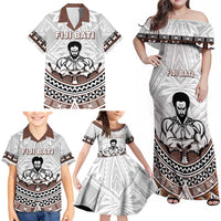 Fiji Rugby Custom Family Matching Off Shoulder Maxi Dress and Hawaiian Shirt Fijian Bati Go Champions LT05 - Polynesian Pride