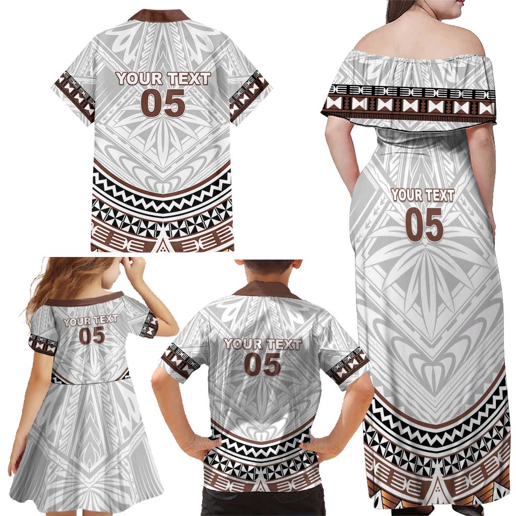 Fiji Rugby Custom Family Matching Off Shoulder Maxi Dress and Hawaiian Shirt Fijian Bati Go Champions LT05 - Polynesian Pride