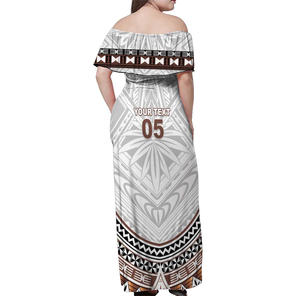 Fiji Rugby Custom Family Matching Off Shoulder Maxi Dress and Hawaiian Shirt Fijian Bati Go Champions LT05 - Polynesian Pride