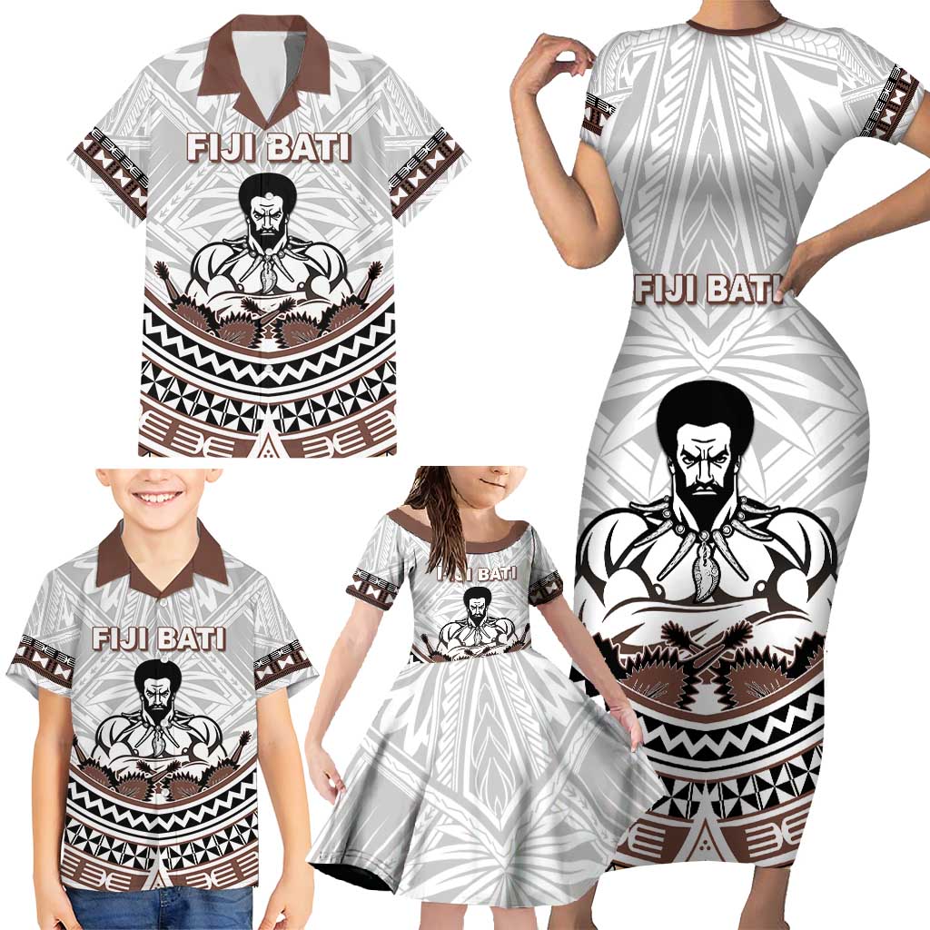 Fiji Rugby Custom Family Matching Short Sleeve Bodycon Dress and Hawaiian Shirt Fijian Bati Go Champions LT05 - Polynesian Pride