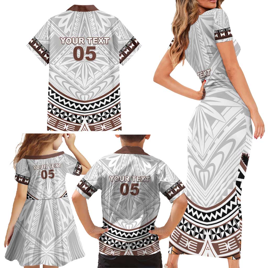 Fiji Rugby Custom Family Matching Short Sleeve Bodycon Dress and Hawaiian Shirt Fijian Bati Go Champions LT05 - Polynesian Pride