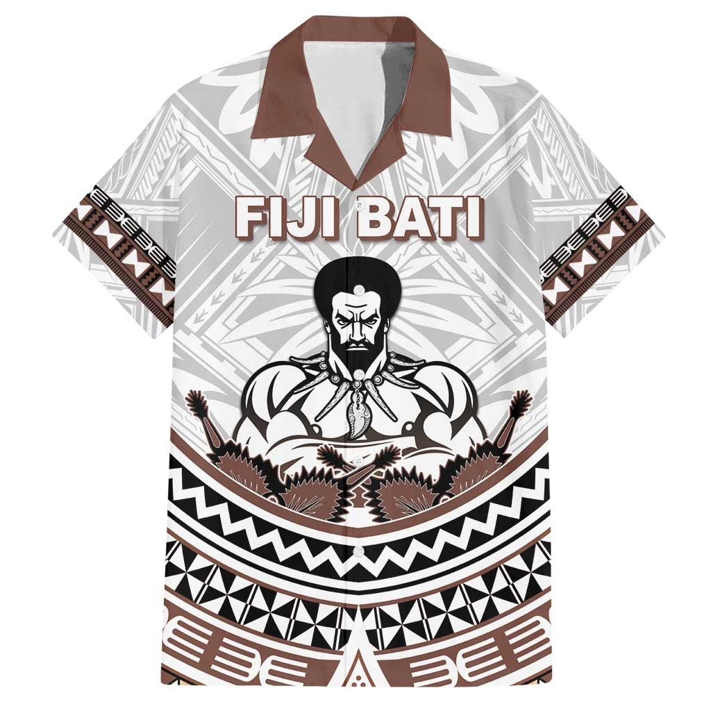Fiji Rugby Custom Family Matching Summer Maxi Dress and Hawaiian Shirt Fijian Bati Go Champions LT05 Dad's Shirt - Short Sleeve White - Polynesian Pride