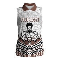 Fiji Rugby Custom Women Sleeveless Polo Shirt Fijian Bati Go Champions LT05 Female White - Polynesian Pride