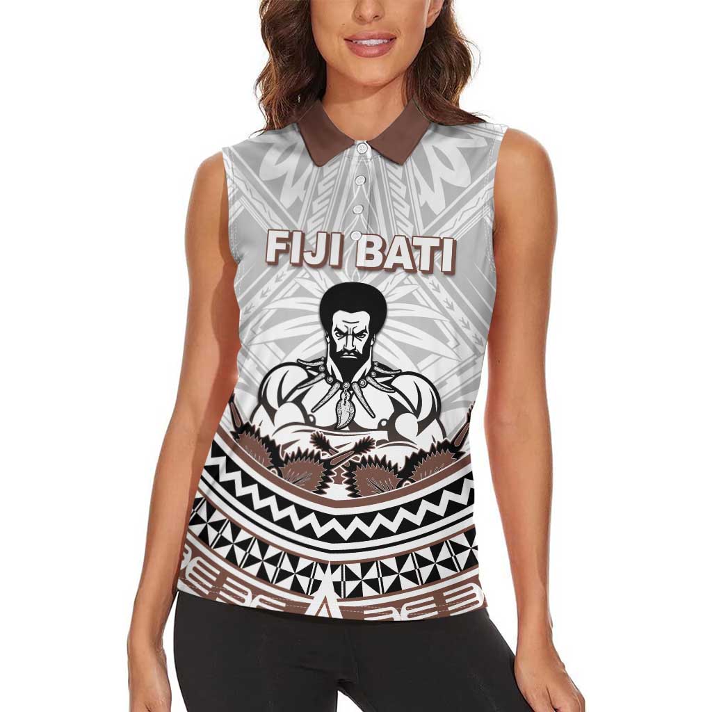Fiji Rugby Custom Women Sleeveless Polo Shirt Fijian Bati Go Champions LT05 - Polynesian Pride