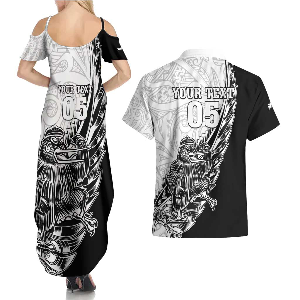 New Zealand Kiwi Rugby Custom Couples Matching Summer Maxi Dress and Hawaiian Shirt Go Champions Maori Pattern LT05 - Polynesian Pride