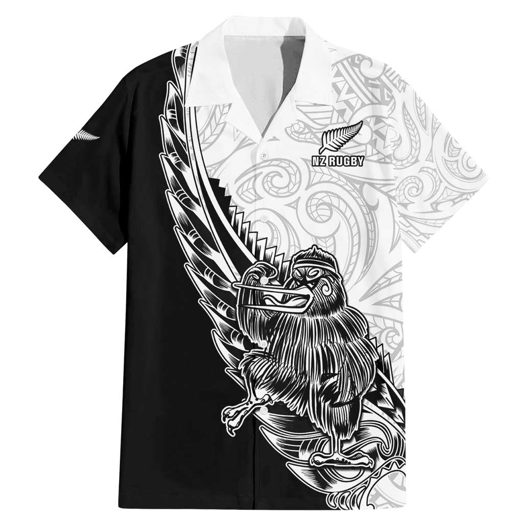 New Zealand Kiwi Rugby Custom Family Matching Mermaid Dress and Hawaiian Shirt Go Champions Maori Pattern LT05 Dad's Shirt - Short Sleeve White - Polynesian Pride