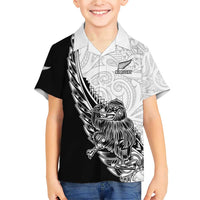 New Zealand Kiwi Rugby Custom Family Matching Short Sleeve Bodycon Dress and Hawaiian Shirt Go Champions Maori Pattern LT05 Son's Shirt White - Polynesian Pride