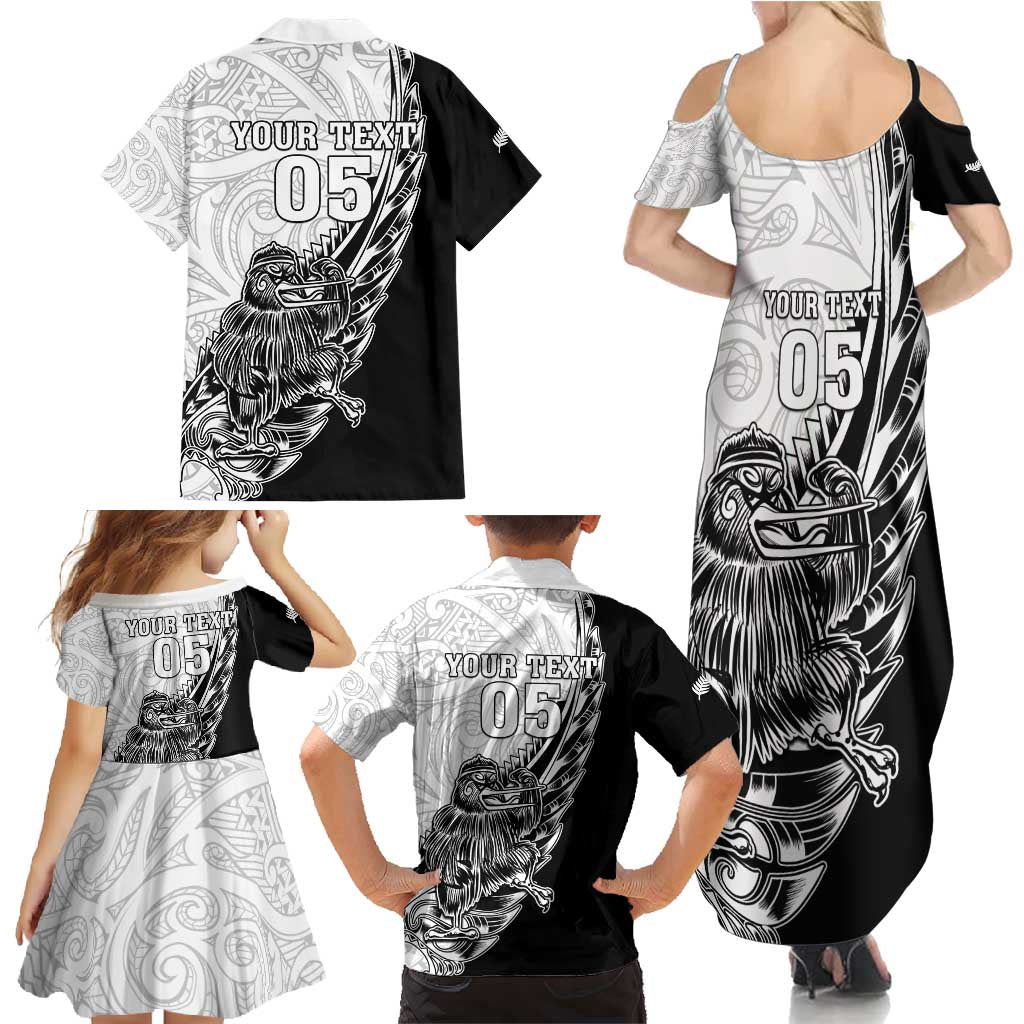 New Zealand Kiwi Rugby Custom Family Matching Summer Maxi Dress and Hawaiian Shirt Go Champions Maori Pattern LT05 - Polynesian Pride