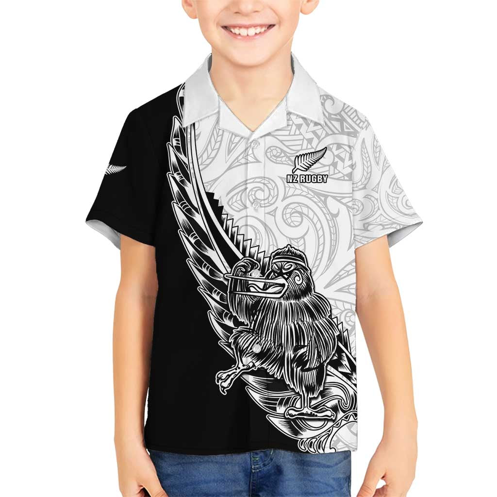 New Zealand Kiwi Rugby Custom Family Matching Summer Maxi Dress and Hawaiian Shirt Go Champions Maori Pattern LT05 Son's Shirt White - Polynesian Pride
