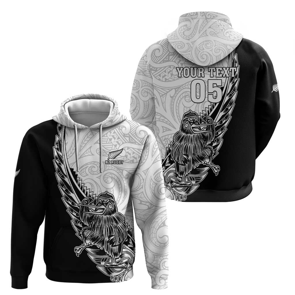 New Zealand Kiwi Rugby Custom Hoodie Go Champions Maori Pattern