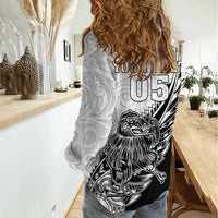 New Zealand Kiwi Rugby Custom Women Casual Shirt Go Champions Maori Pattern