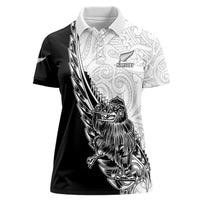 New Zealand Kiwi Rugby Custom Women Polo Shirt Go Champions Maori Pattern LT05 Female White - Polynesian Pride