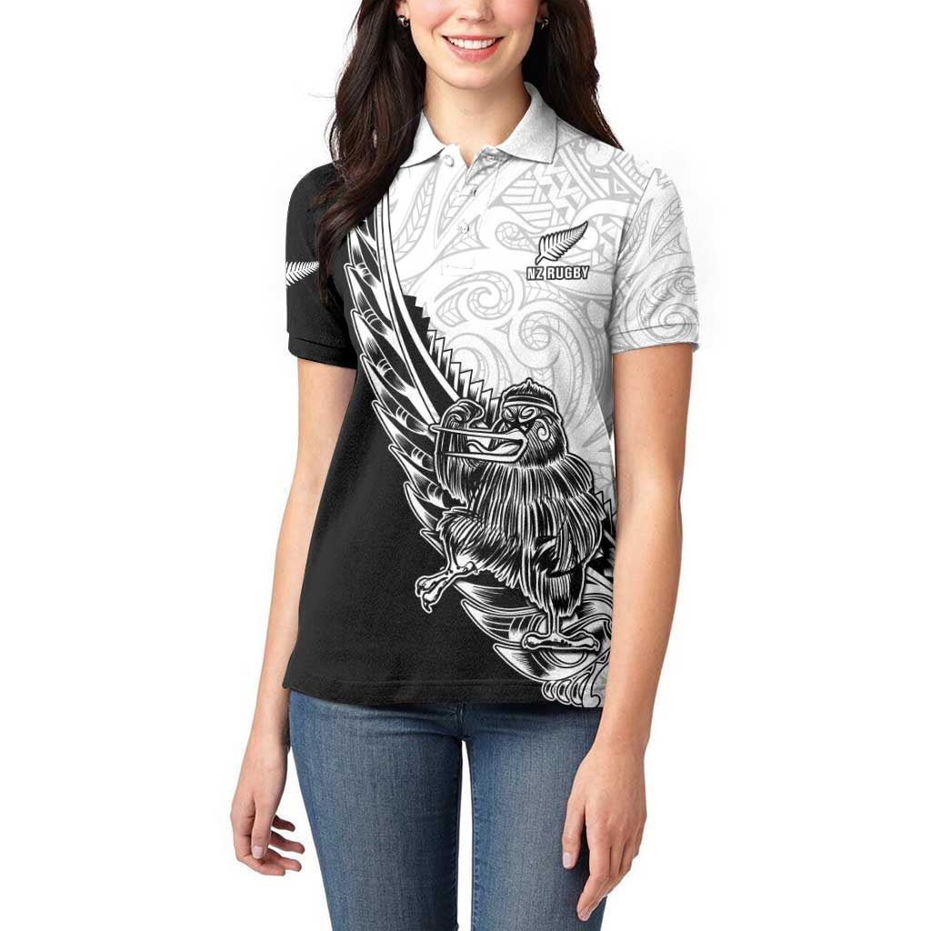 New Zealand Kiwi Rugby Custom Women Polo Shirt Go Champions Maori Pattern LT05 - Polynesian Pride