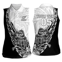 New Zealand Kiwi Rugby Custom Women Sleeveless Polo Shirt Go Champions Maori Pattern LT05 - Polynesian Pride