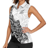 New Zealand Kiwi Rugby Custom Women Sleeveless Polo Shirt Go Champions Maori Pattern LT05 - Polynesian Pride
