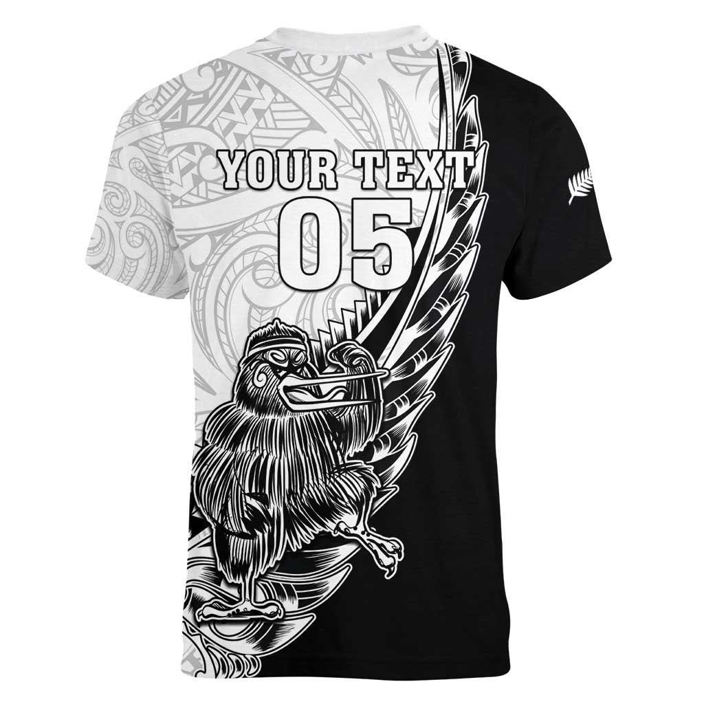 New Zealand Kiwi Rugby Custom Women V-Neck T-Shirt Go Champions Maori Pattern LT05 - Polynesian Pride
