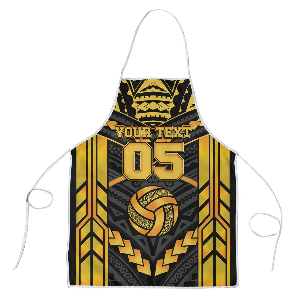 Custom Polynesia Beach Volleyball Apron Gold Polynesian Tribal Pattern - Polynesian Pride