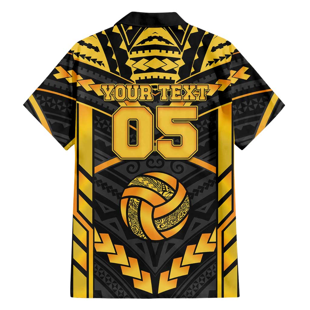 Custom Polynesia Beach Volleyball Family Matching Mermaid Dress and Hawaiian Shirt Gold Polynesian Tribal Pattern LT05 - Polynesian Pride