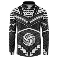 Custom Polynesia Beach Volleyball Button Sweatshirt Polynesian Tribal Pattern - Polynesian Pride