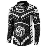 Custom Polynesia Beach Volleyball Button Sweatshirt Polynesian Tribal Pattern - Polynesian Pride