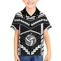 Custom Polynesia Beach Volleyball Family Matching Long Sleeve Bodycon Dress and Hawaiian Shirt Polynesian Tribal Pattern LT05 Son's Shirt Black - Polynesian Pride