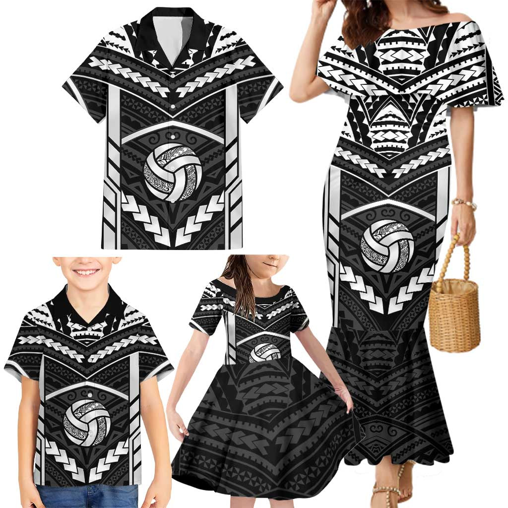 Custom Polynesia Beach Volleyball Family Matching Mermaid Dress and Hawaiian Shirt Polynesian Tribal Pattern LT05 - Polynesian Pride