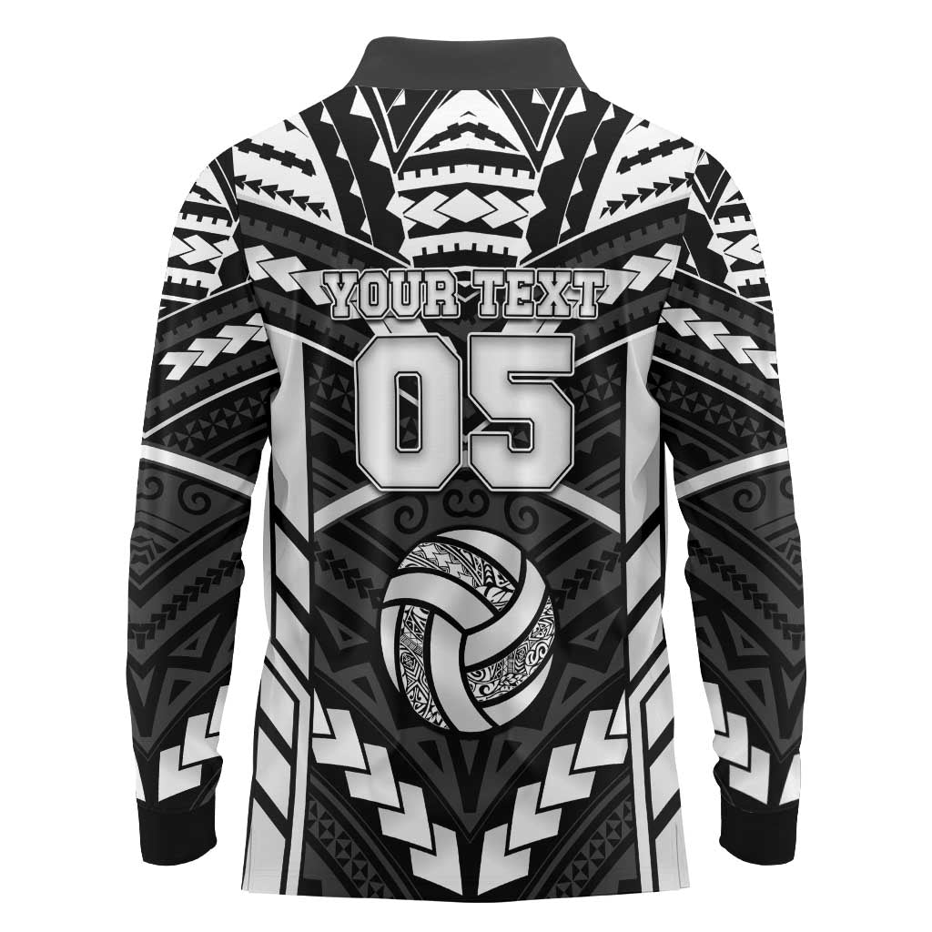 Custom Polynesia Beach Volleyball Long Sleeve Polo Shirt Polynesian Tribal Pattern - Polynesian Pride