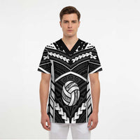 Custom Polynesia Beach Volleyball Scrub Top Polynesian Tribal Pattern - Polynesian Pride