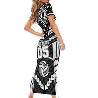 Custom Polynesia Beach Volleyball Short Sleeve Bodycon Dress Polynesian Tribal Pattern - Polynesian Pride