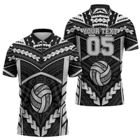 Custom Polynesia Beach Volleyball Zipper Polo Shirt Polynesian Tribal Pattern - Polynesian Pride