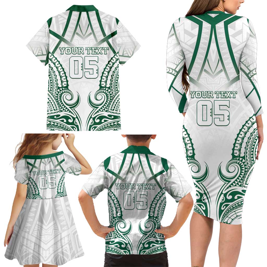 Custom Hawaii Volleyball Family Matching Long Sleeve Bodycon Dress and Hawaiian Shirt Polynesian Pattern LT05 - Polynesian Pride