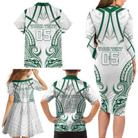 Custom Hawaii Volleyball Family Matching Long Sleeve Bodycon Dress and Hawaiian Shirt Polynesian Pattern LT05 - Polynesian Pride