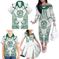 Custom Hawaii Volleyball Family Matching Off The Shoulder Long Sleeve Dress and Hawaiian Shirt Polynesian Pattern LT05 - Polynesian Pride